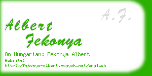 albert fekonya business card